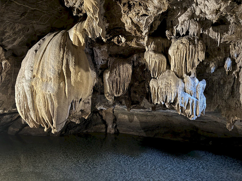 Stalactites take on unique shapes, resembling carp, dragons and dancing fairies